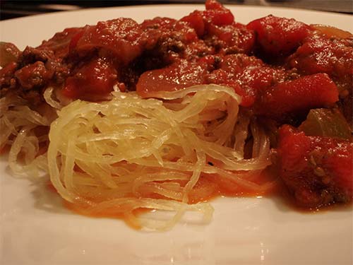 Moose Spaghetti Sauce with Spaghetti Squash