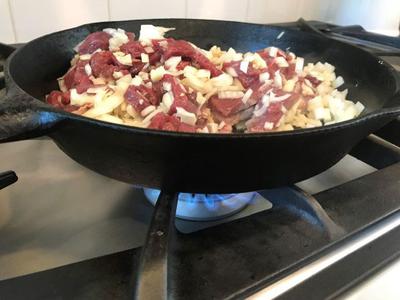 Simmer with onions and garlic