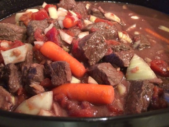 Moose Swiss Steak in slow cooker