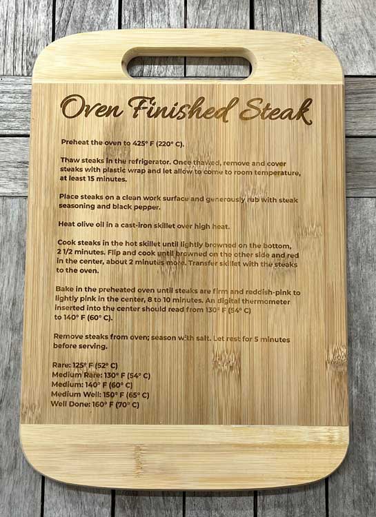 Oven Finished Steak Cutting Board