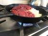 Add the moose meat to a cast iron fry pan