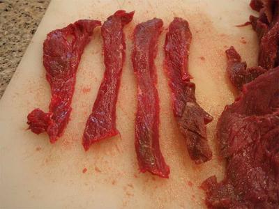 Thin Strips of Moose Meat