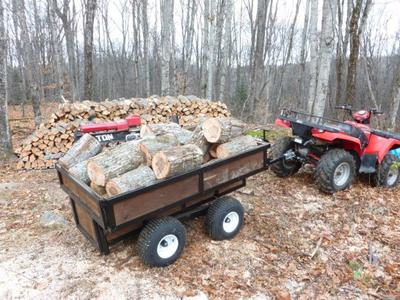 ATV Tub Trailer with a Full Load of Maple<br/>Tony's DIY Trailer<br/><i>Submitted Photo</i>